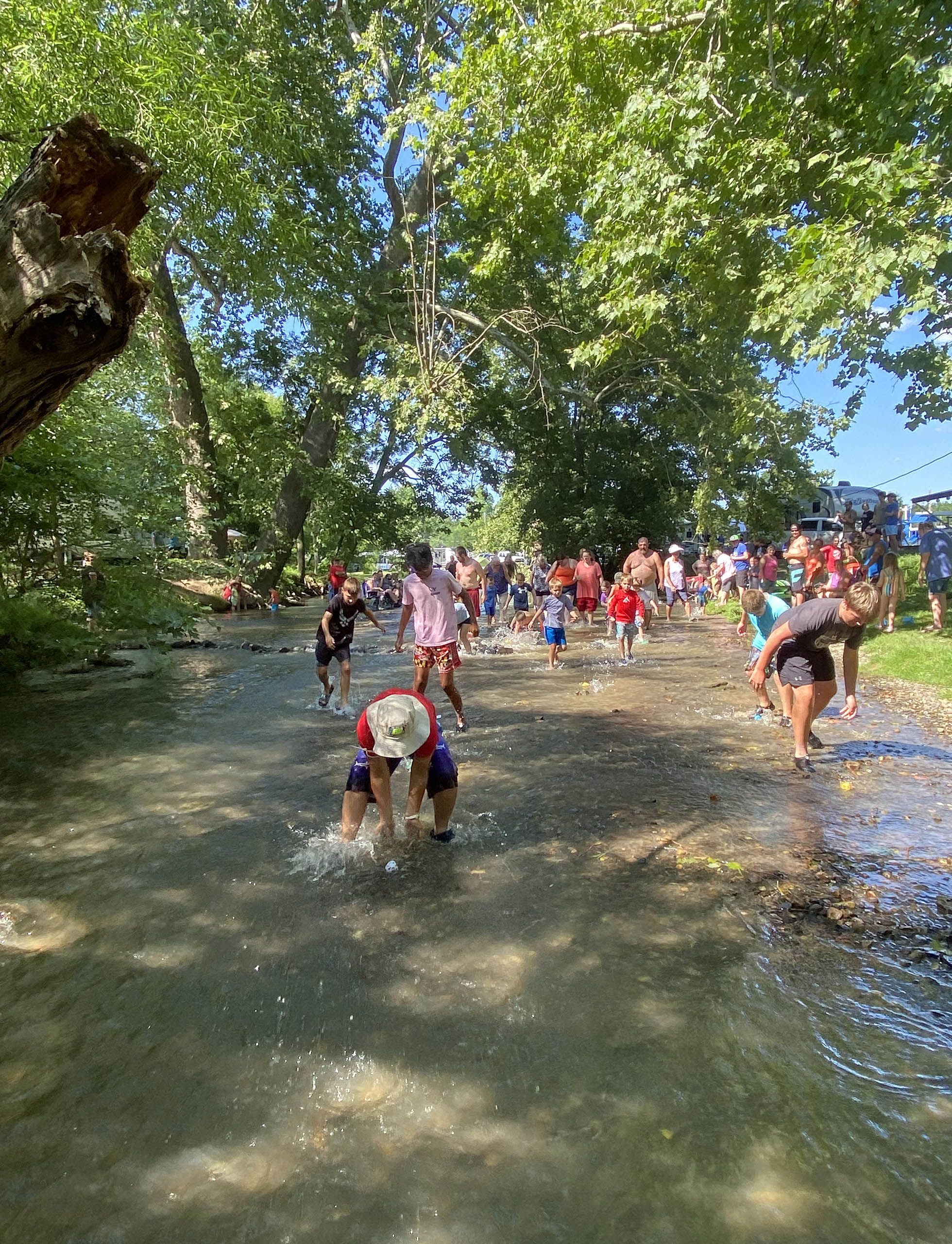 kids playing in creek - On Site Fun